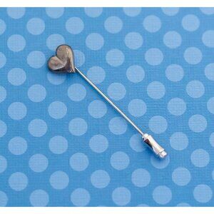 Vintage Victorian Heart Sterling Silver Stickpin - M9